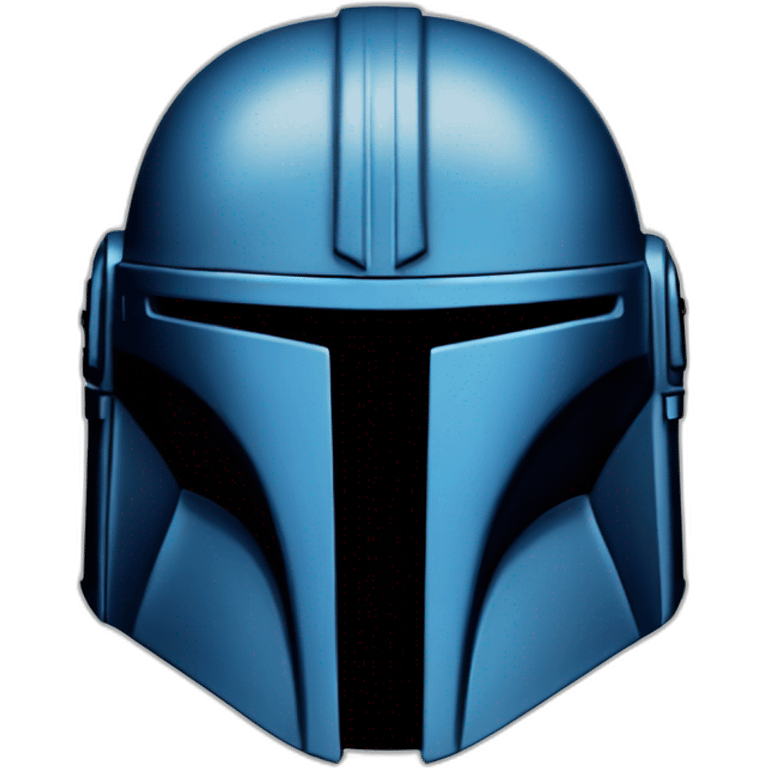 blue mandalorian helmet with black emoji