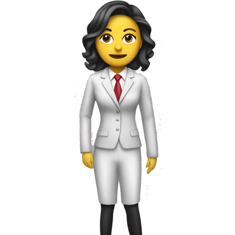 woman in suite with presidental band of mexico emoji