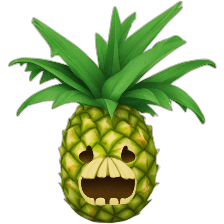 Piña de pino con forma de calavera emoji