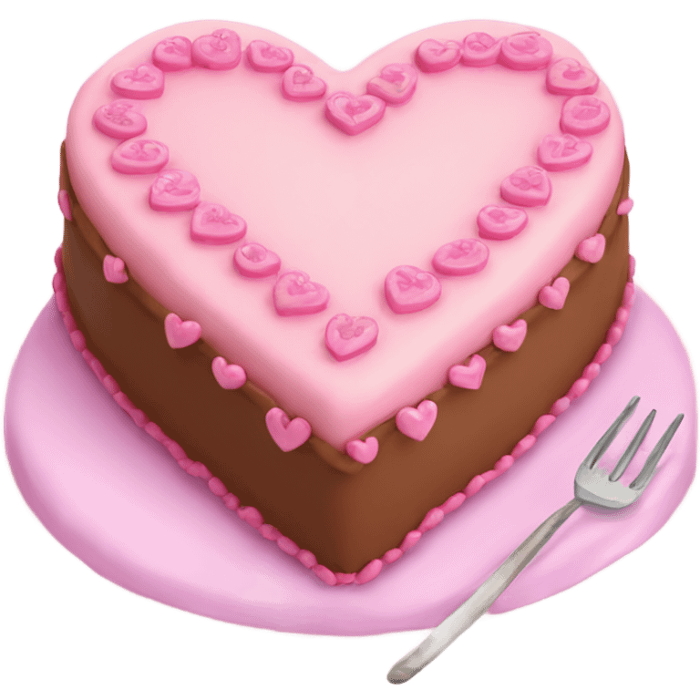 Pink beautifully decorated heart shaped cake  emoji