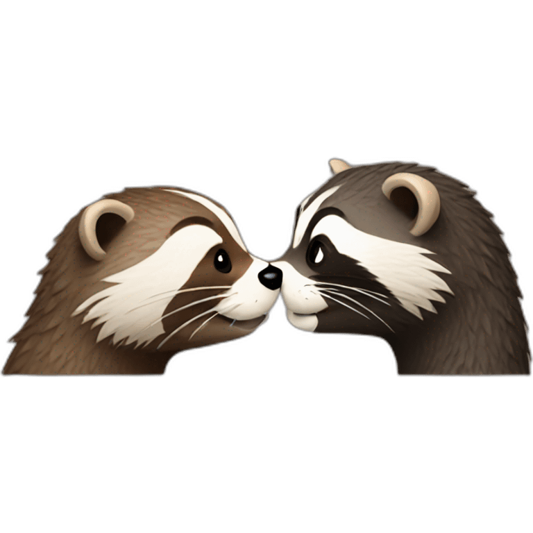 otter and raccoon kissing emoji