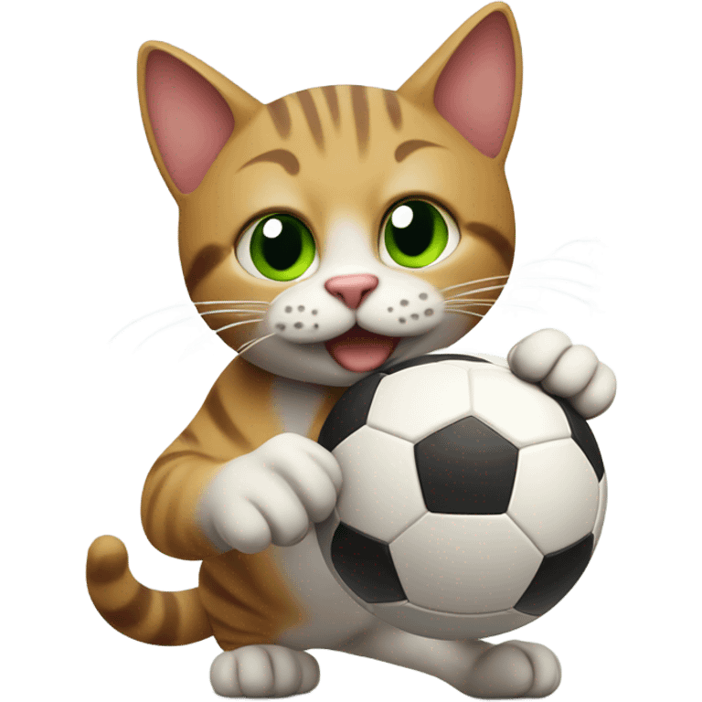 Cat playing football emoji