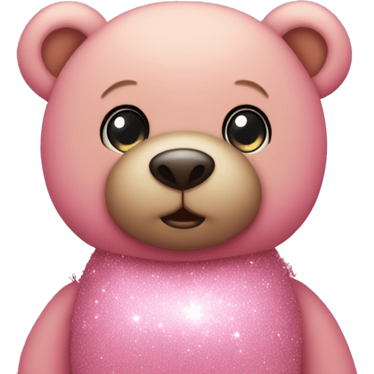 Pink teddy bear with sparkly eyes  emoji