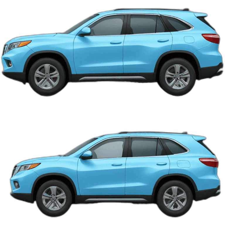 LIGHT BLUE SUV LATERAL VIEW emoji