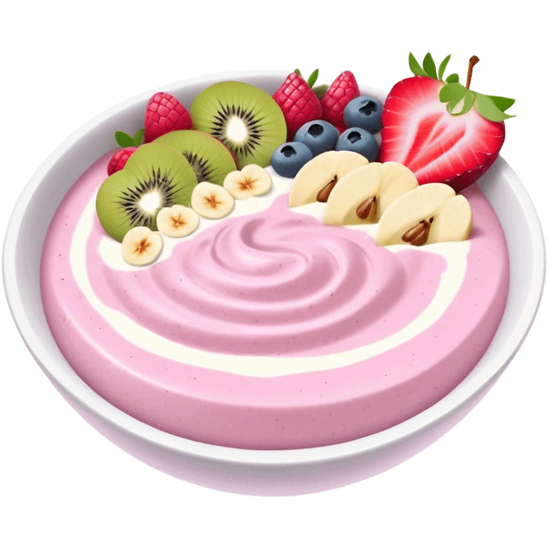 pastel pink and white smoothie bowl emoji