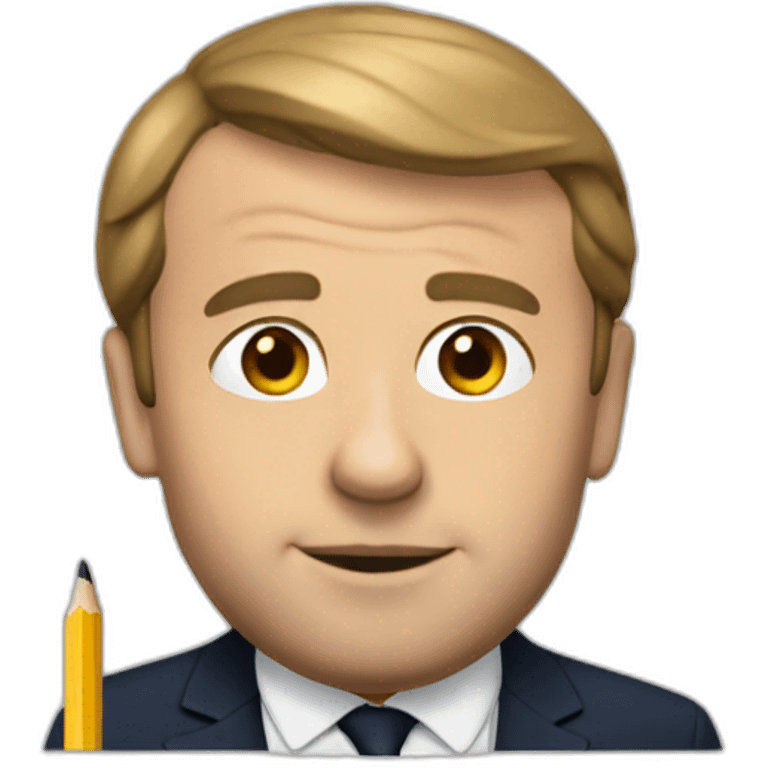 macron with pencil emoji