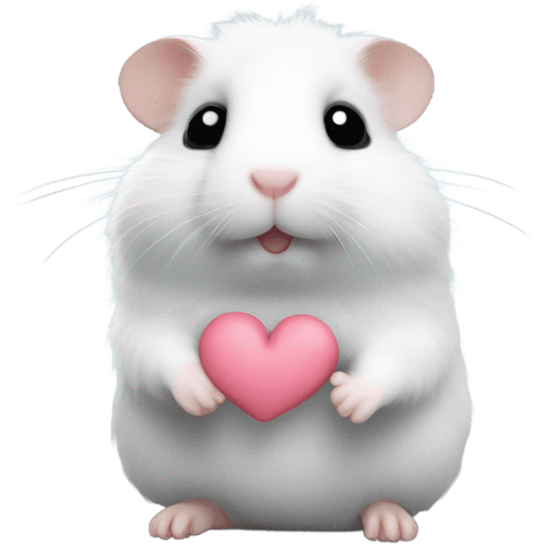 black and white hamster giving a hug with a heart  emoji