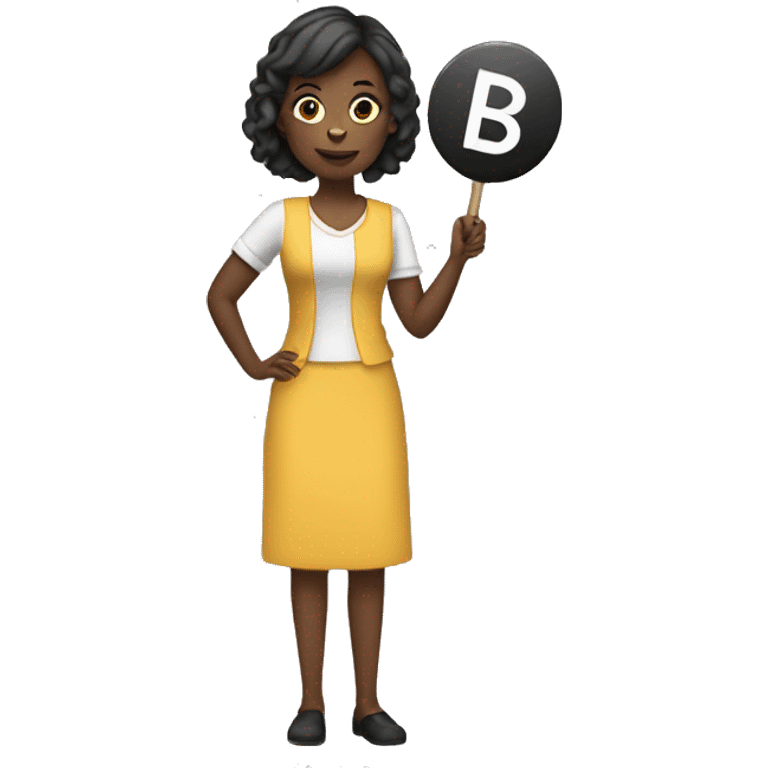 Woman holding 4B sign emoji