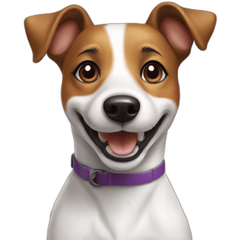 jack russell dog smilling running emoji