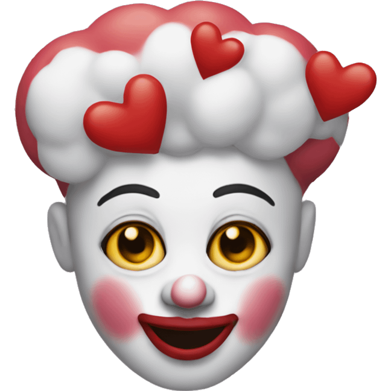 clown with hearts on the eyes emoji