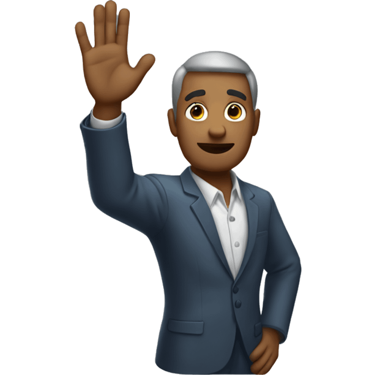 a man with his hand up emoji