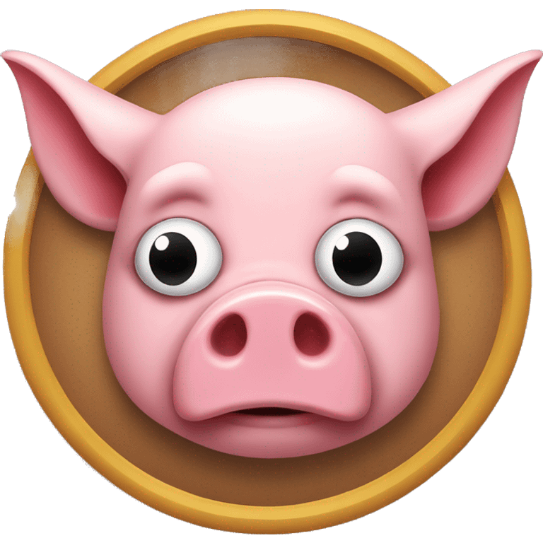 pig with bat and one black eye with red puiple emoji