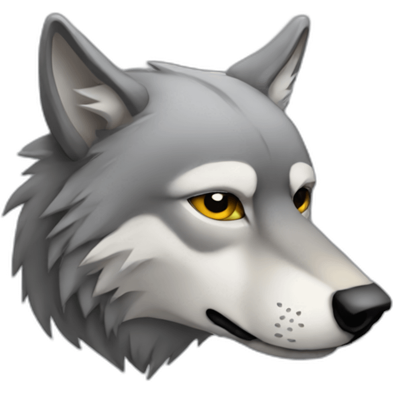 Lonely wolf depressed emoji