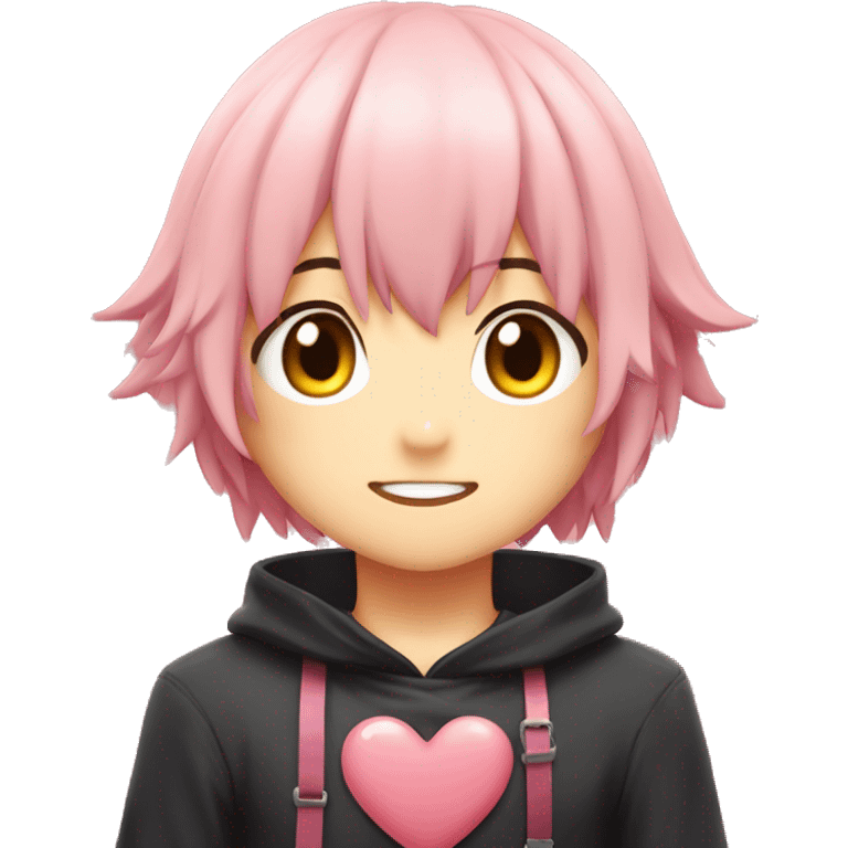 Astolfo from fate series in the middle of a heart emoji