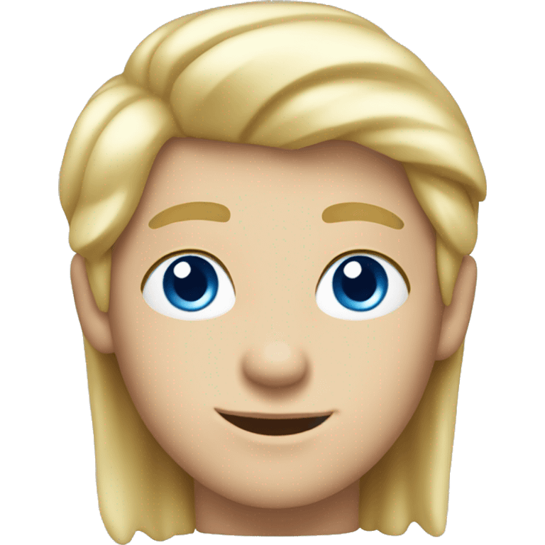 Create a bust emoji of a blonde boy with blue eyes, hair combed to the left emoji