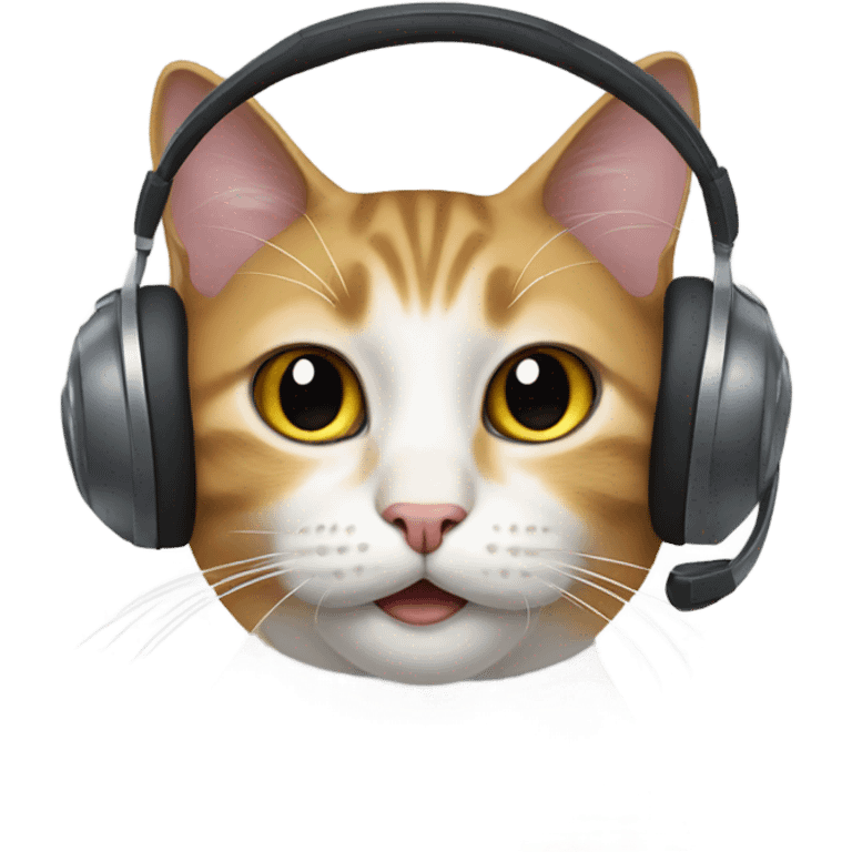 cat wearing a headset emoji