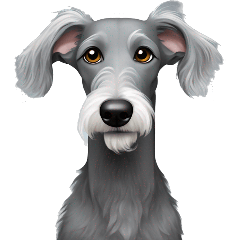  grey but more black scruffy hair happy bedlington whippet emoji