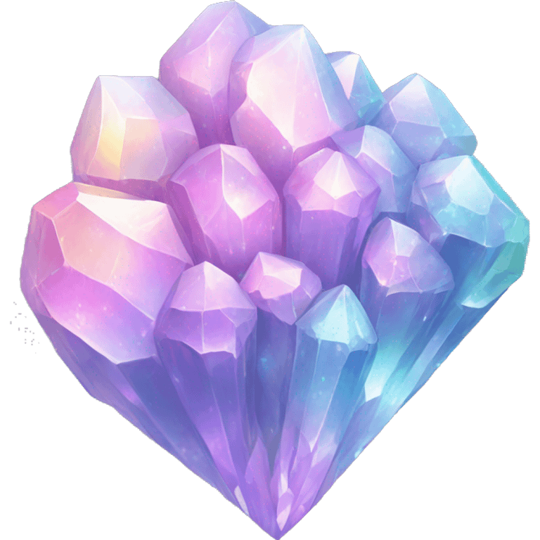 One Shiny Pastel iridescent crystal clusters emoji