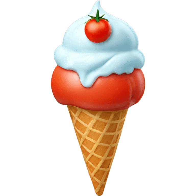 Ice cream with tomato on top  emoji