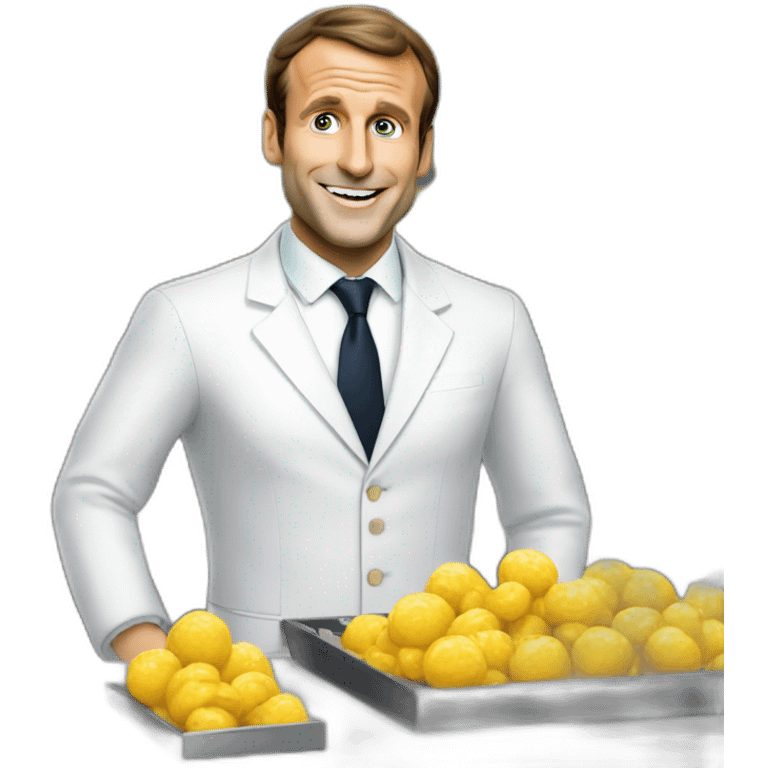 Emmanuel Macron as a cashier emoji