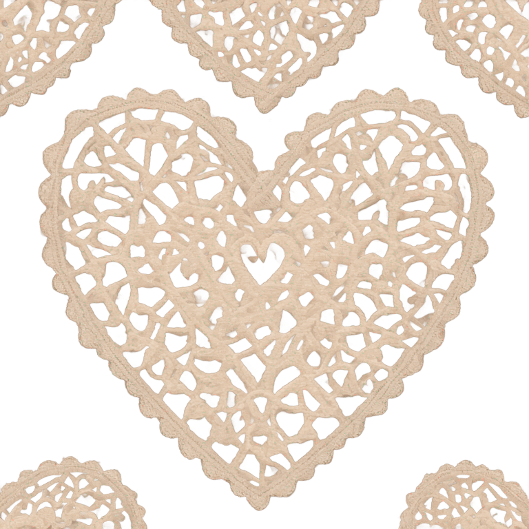 Pale brown lace heart emoji