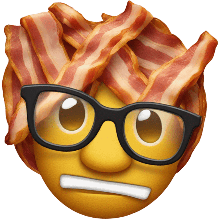 Bacon with glasses emoji