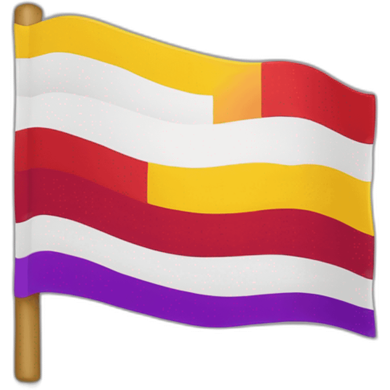 bandera rayas roja, amarilla y morada emoji