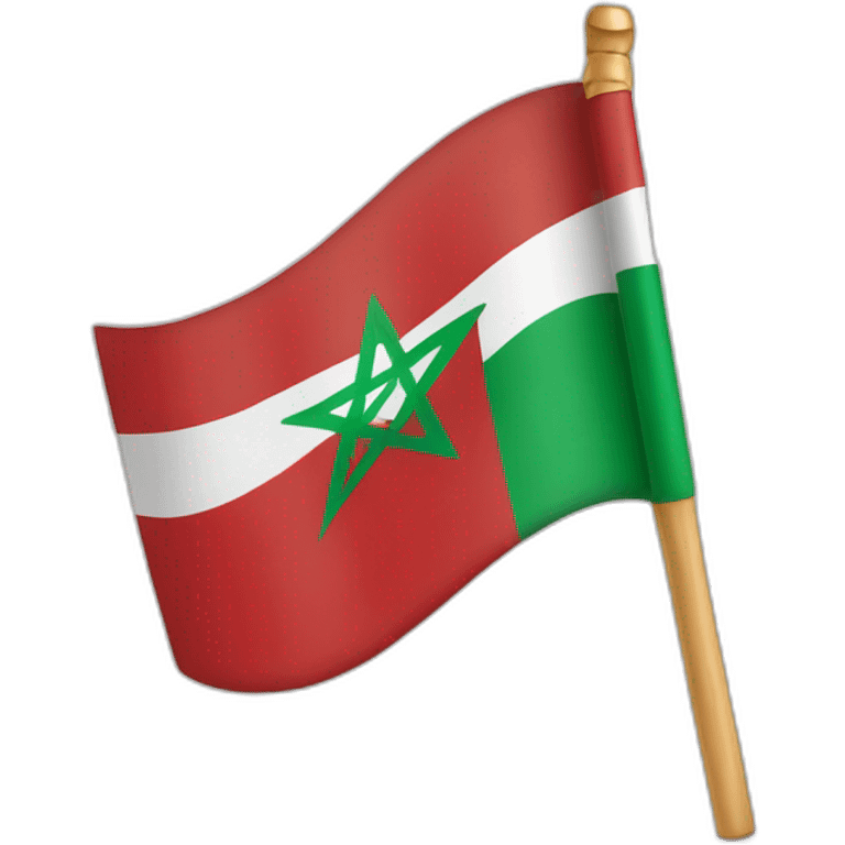 drapeau du maroc avec baton emoji