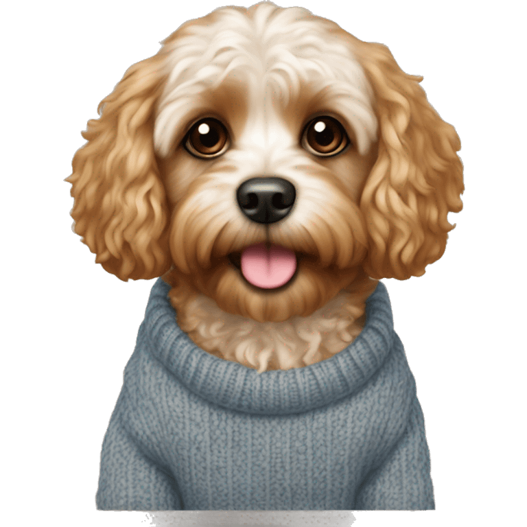 cavapoo in the sweater  emoji