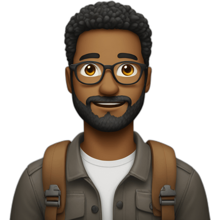 JOVEM NARIGUDO DE OCULOS E BARBA emoji