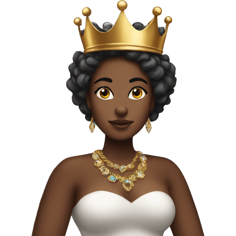 Curvy black woman with crown emoji