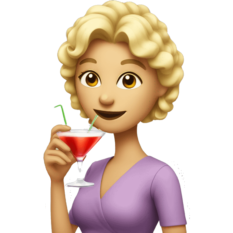 Lady drinking a cocktail emoji