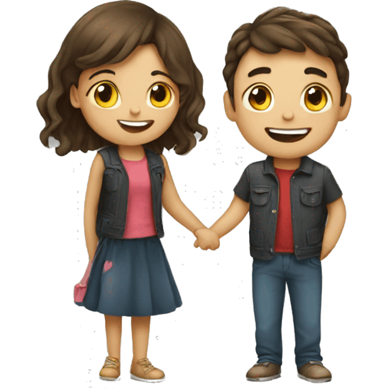 Boy and girl love emoji