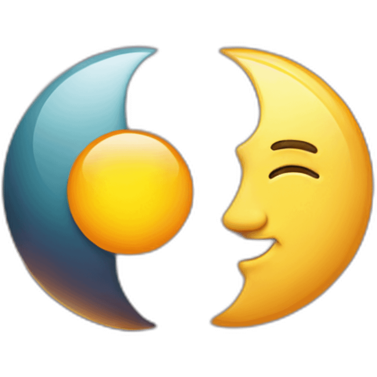 Half sun and half moon emoji emoji