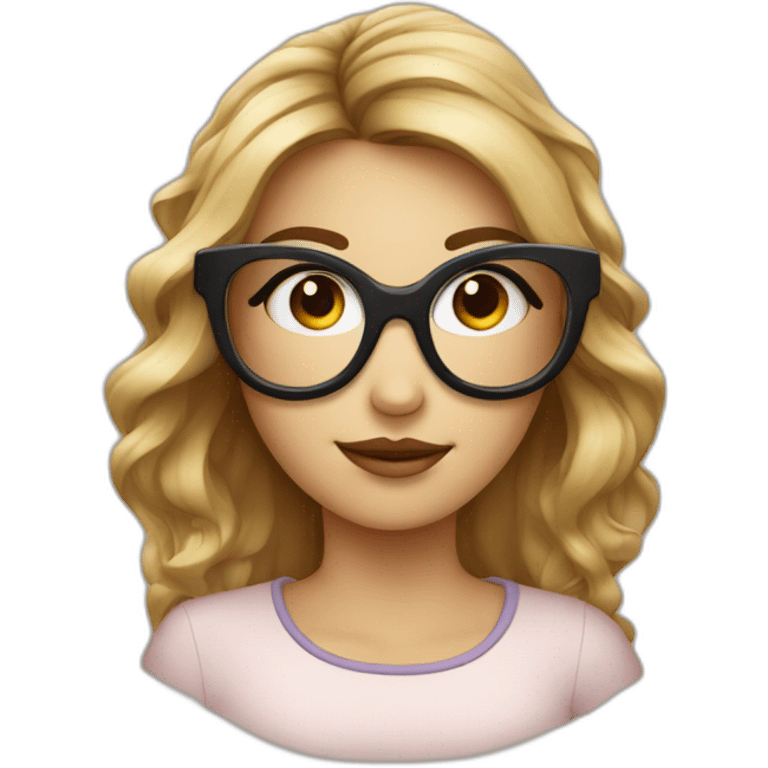 Fille avec lunette et des points noirs sur le visage emoji