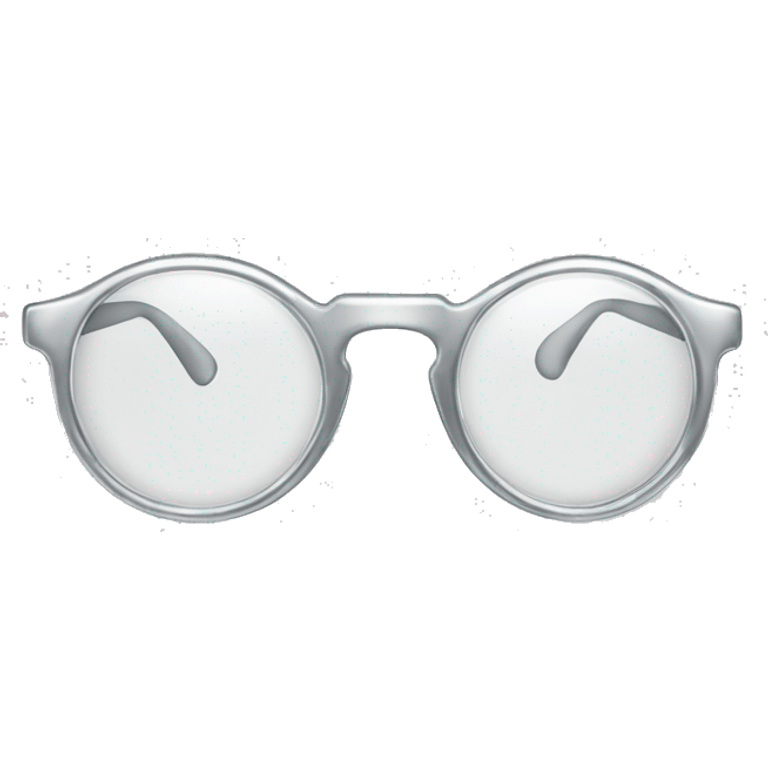 Transparent silver eyeglasses emoji