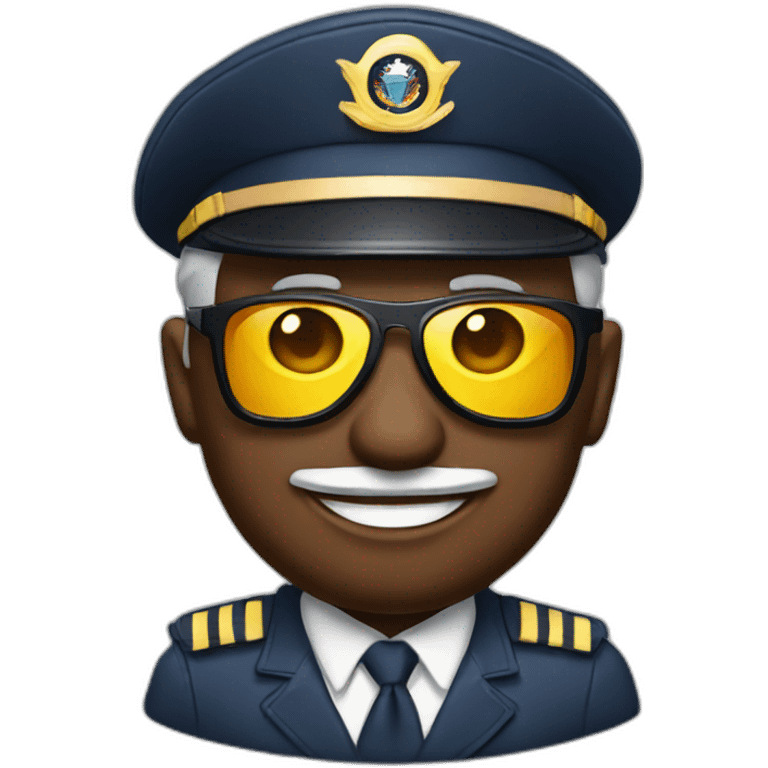 ale airplane Captain with sun glasses and Captain cap emoji