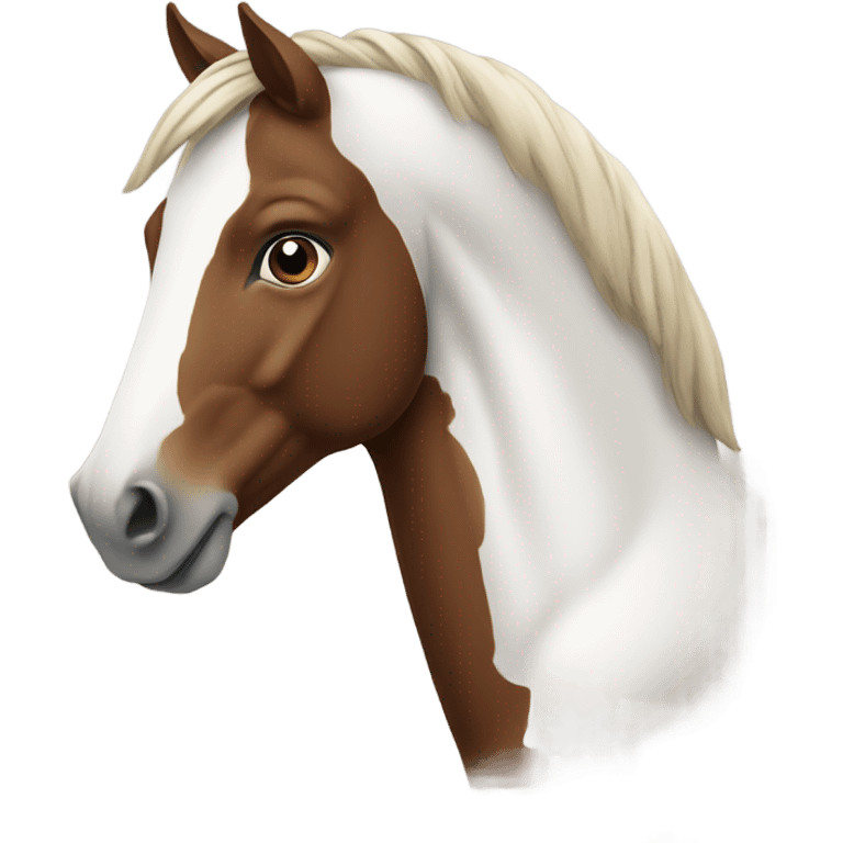 Brown and white horse emoji