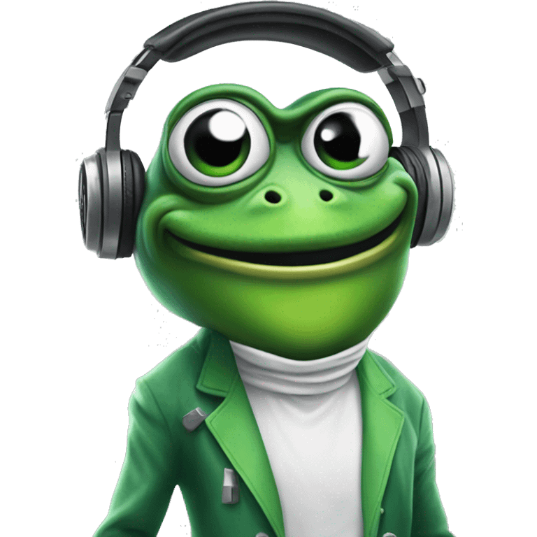 dj green crazy frog futuristic funny emoji