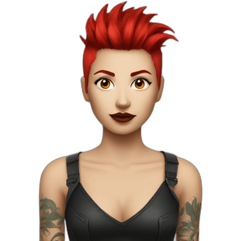 woman punk hair red emoji