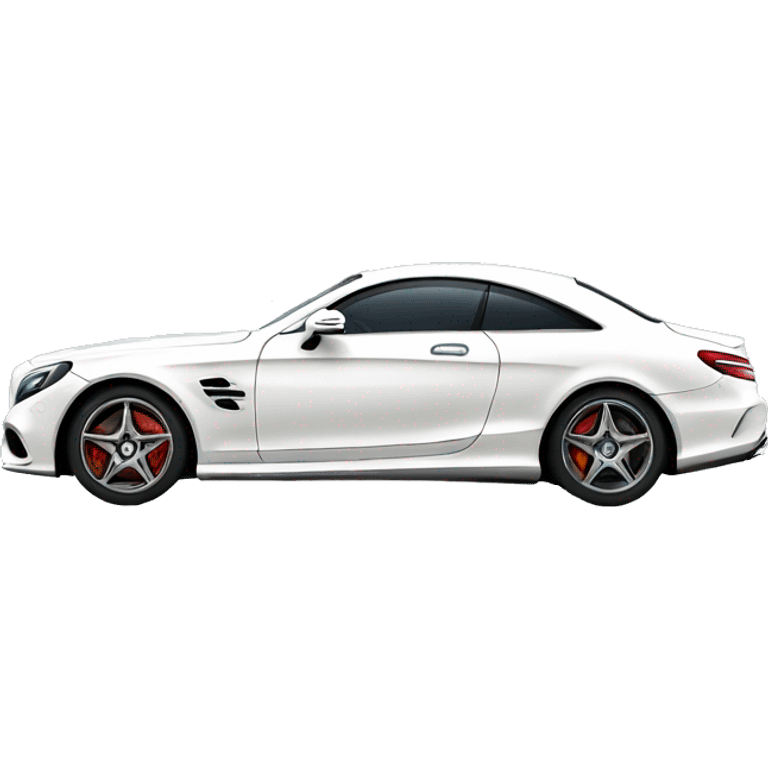 White Mercedes AMG side view  emoji