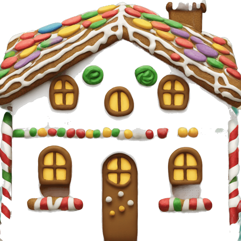 gingerbread house decorated emoji