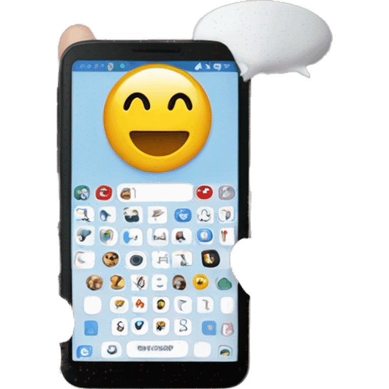 Un cellulare con tantissimi messaggi  emoji