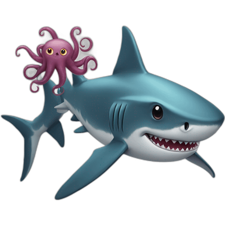 Shark with octopus emoji