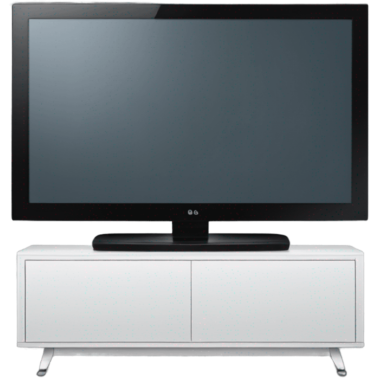 Lg tv wtih black screen with the tv stand emoji