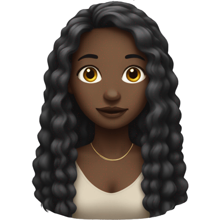 black girl with a long hair  emoji