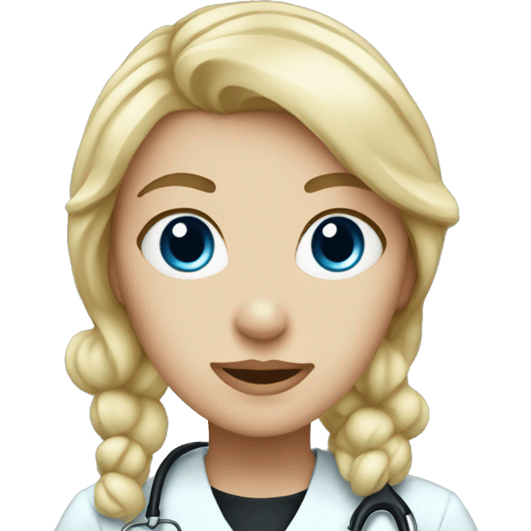 blonde nurse blue eyes with black cat emoji