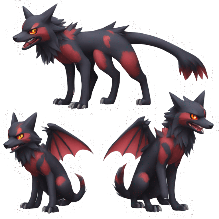 Nargacuga-Litten-Zoroark full body emoji