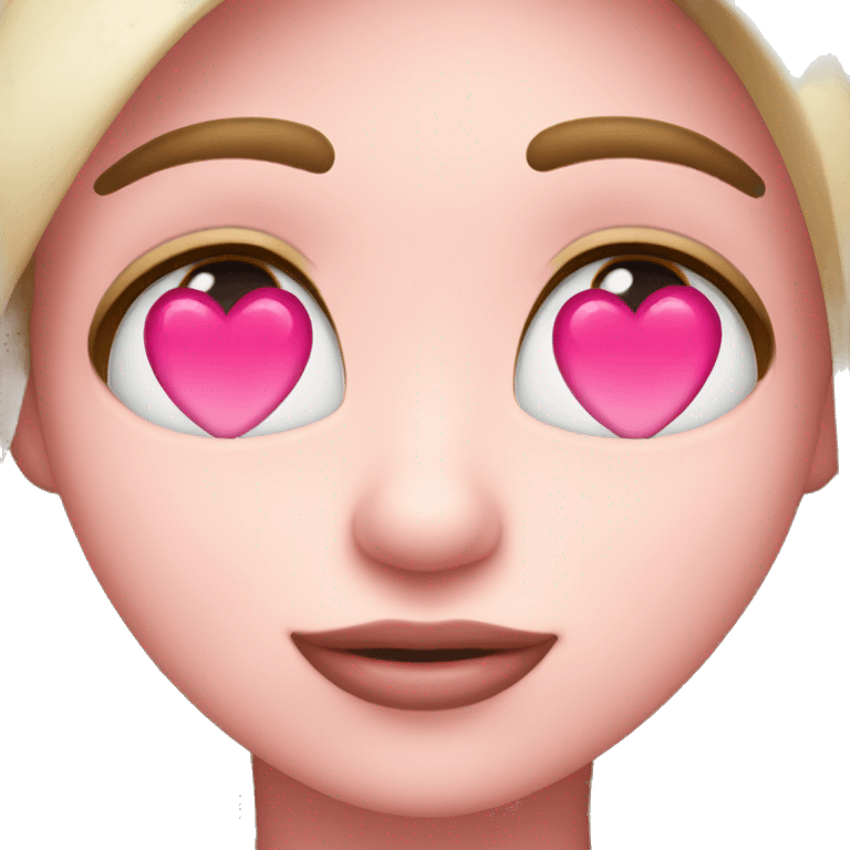 emoji with pink heart eyes emoji