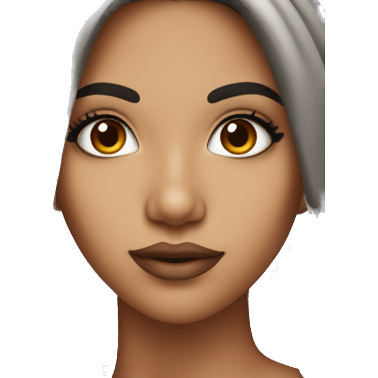 Hispanic girl with makeup emoji